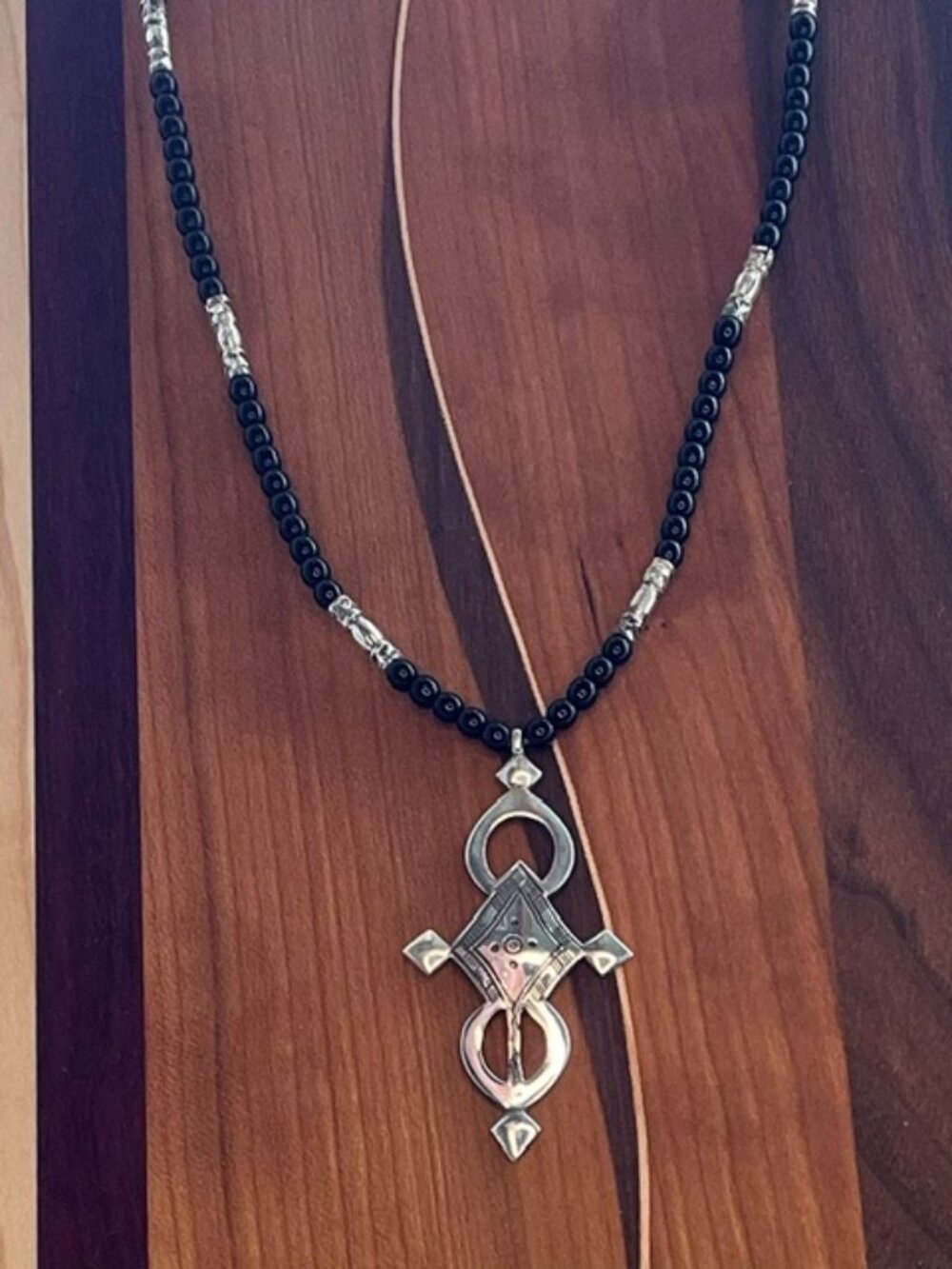 TUAREG Silver and Black Necklace
